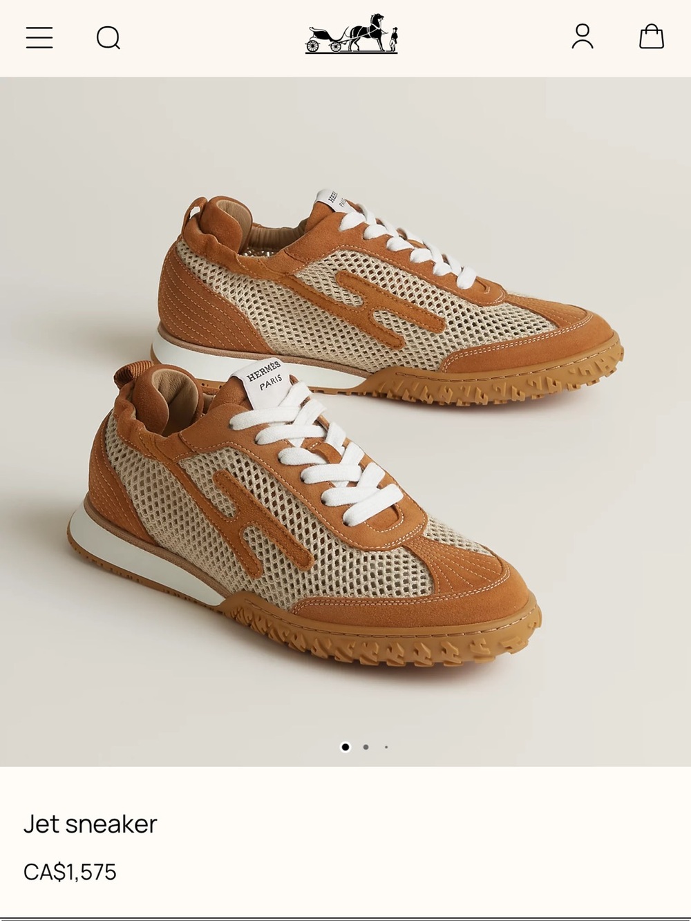 Hermes Jet Sneaker in Tan